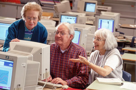 old people on computer