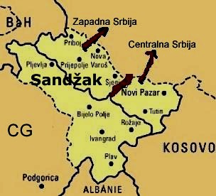 Mapa podjele Sandzaka