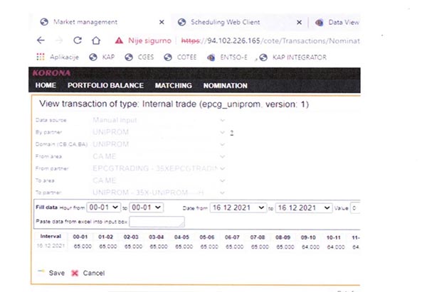 Uniprom zatražio smanjenje potrošenje električne energije