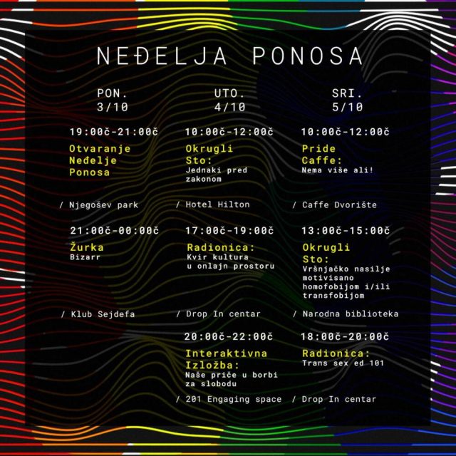 Sjutra počinje obilježavanje Neđelje ponosa