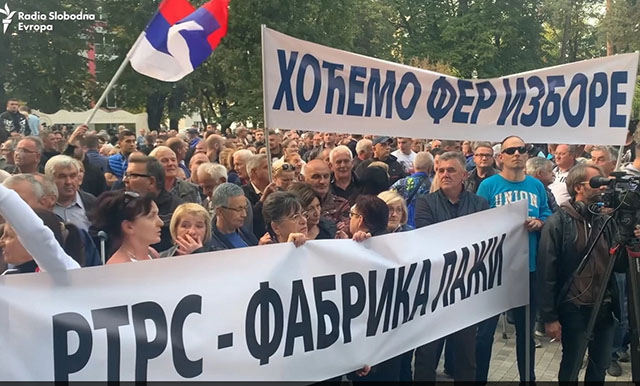 Protesti opozicije u Banjaluci sa zahtjevom za ponavljanje izbora