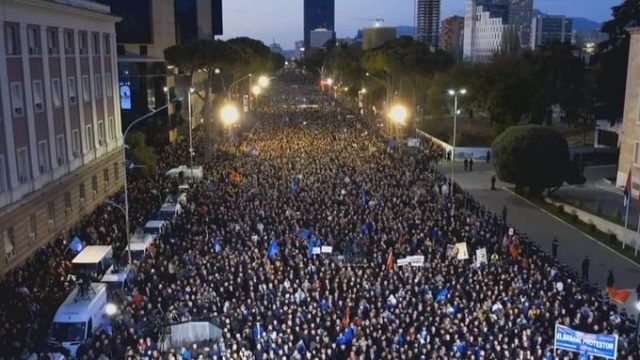 tirana protest