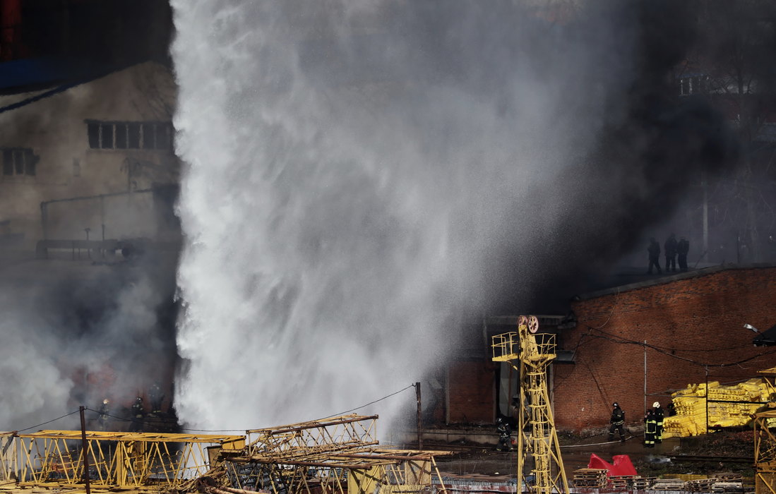 Warehouse fire in Moscow