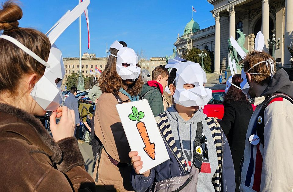 zecevi ispred skupstine srbije