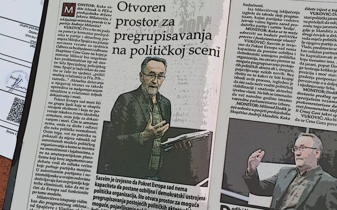 Otvoren prostor za pregrupisavanja na političkoj sceni
