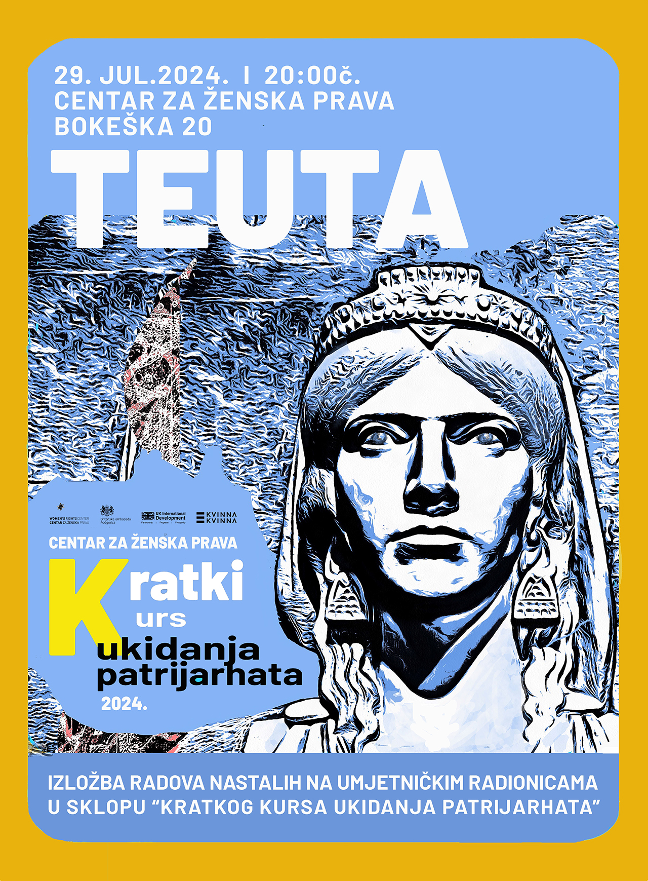 plakat Izložba posvećena kraljici Teuti