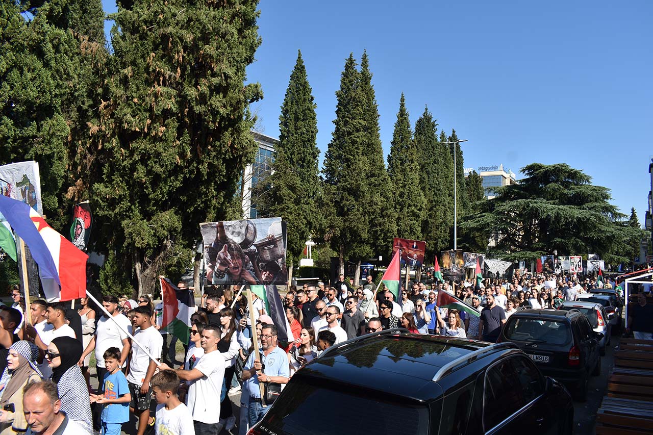 Marš mira i protest “Slobodna Crna Gora za slobodnu Palestinu” 'Crnogorski političari saučesnici u genocidu u Gazi'