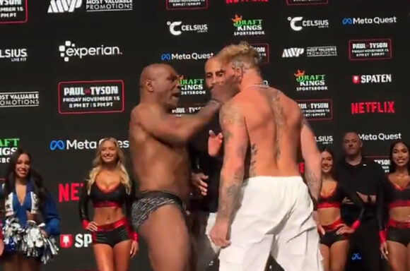 Tajson ošamario izazivača (video)