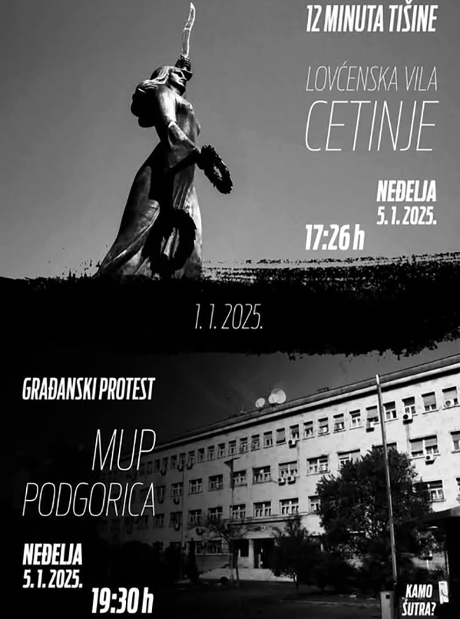 Danas protestni skupovi u Cetinju i Podgorici