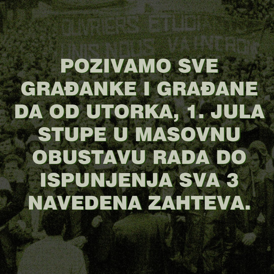 poziv na obustavu rada