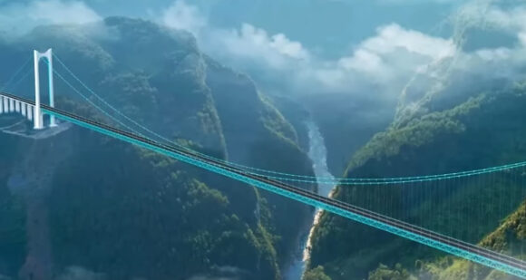 Most 625 metara iznad rijeke