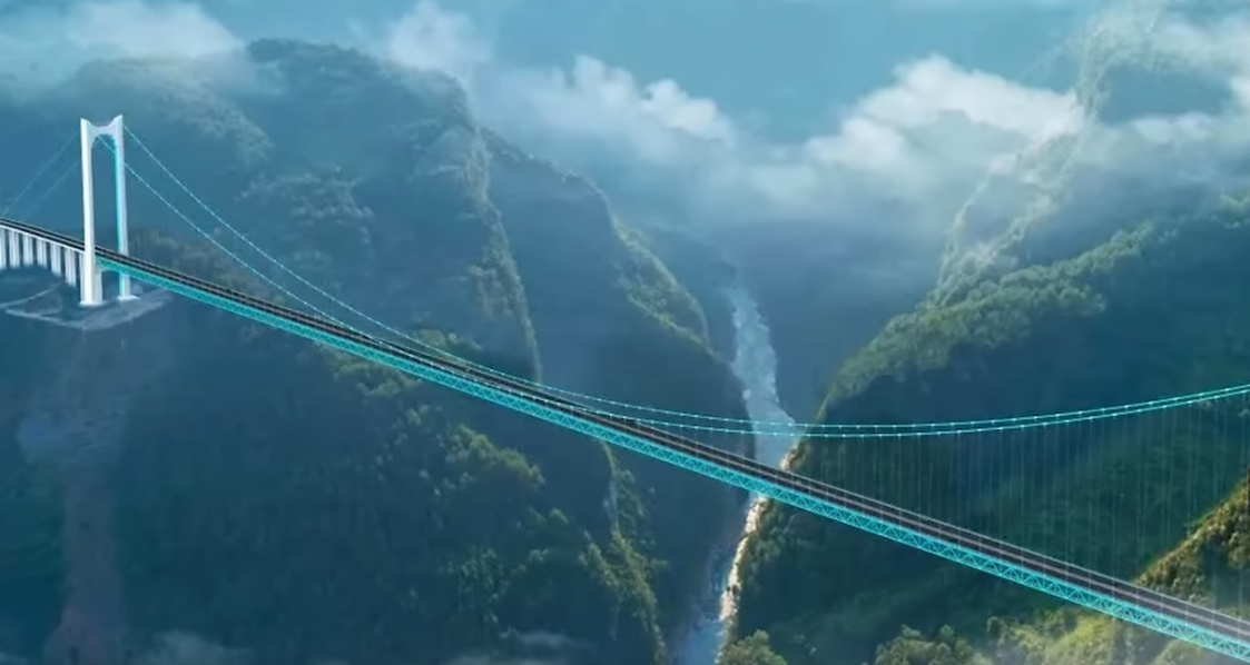 Most 625 metara iznad rijeke