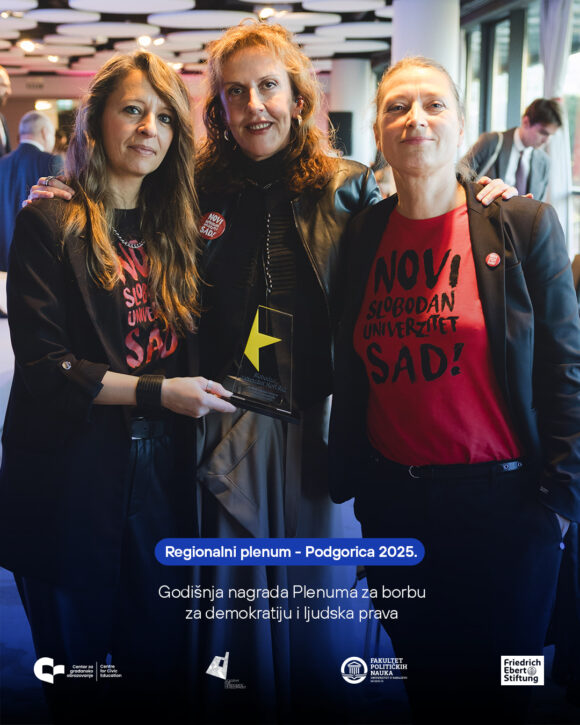Slobodan univerzitet Novi Sad dobitnik godišnje nagrade plenuma za borbu za demokratiju i ljudska prava