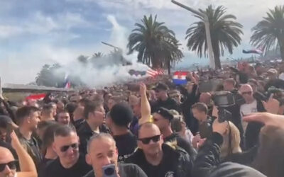 Navijači 'Hajduka' protestovali uz 'Za dom spremni'
